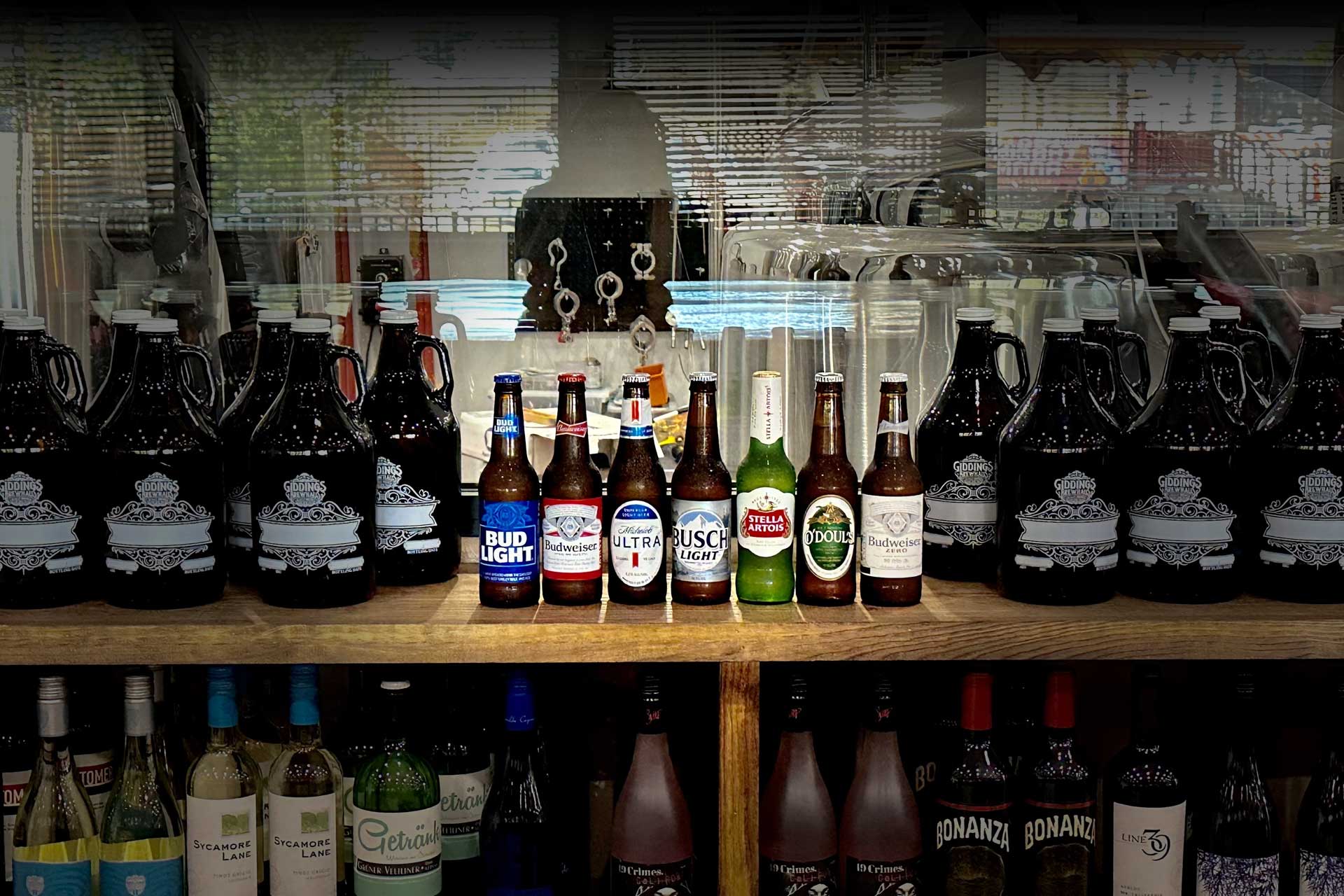 Giddings Brewhaus domestic beers